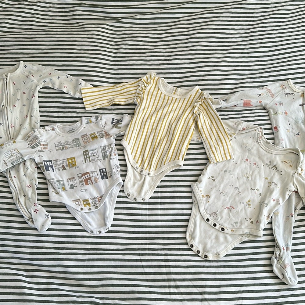 Pehr Bundle! - 3 onesies and 2 footie pjs